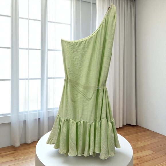 NWT BCBGeneration Melon Green One Shoulder Mini Dress - Picture 7 of 9